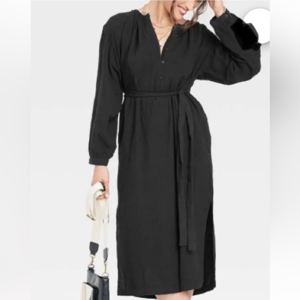 Elegant Black Long Sleeve Dress